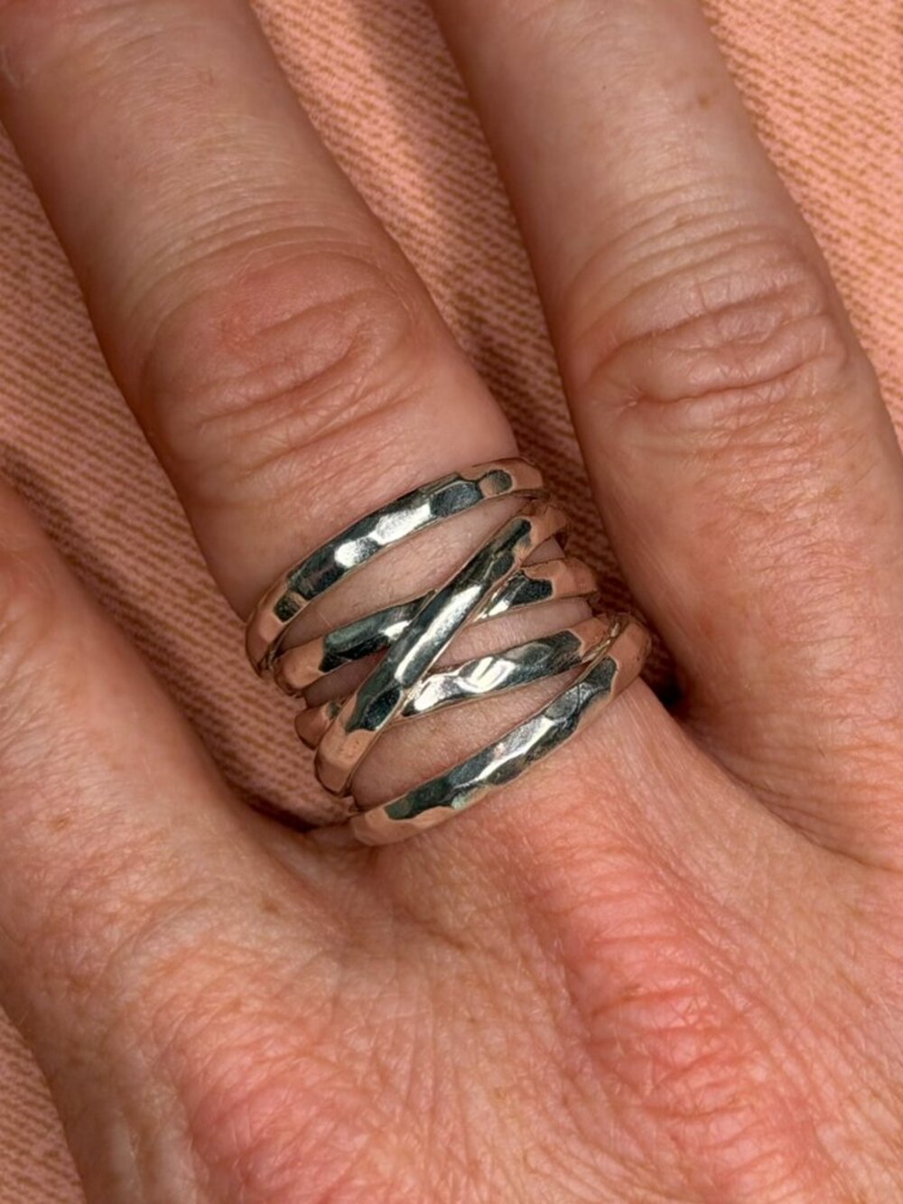 Silpada Silver-Tone Stacked Statement Ring - Size 7 - Picture 2 of 7